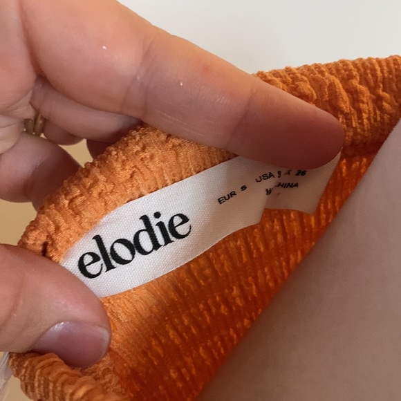 [elodie] Orange Crinkle Mini Dress - Size Small NWT - Picture 4 of 5